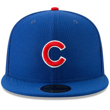 Load image into Gallery viewer, Chicago Cubs New Era MLB 59FIFTY 5950 Fitted Cap Hat Royal Blue Crown/Visor Team Color Logo (2019 Batting Practice)