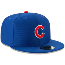 Load image into Gallery viewer, Chicago Cubs New Era MLB 59FIFTY 5950 Fitted Cap Hat Royal Blue Crown/Visor Team Color Logo (2019 Batting Practice)