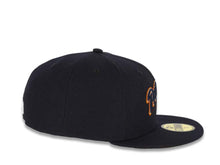 Load image into Gallery viewer, San Diego Padres New Era MLB 59Fifty 5950 Fitted Cap Hat Navy Crown/Visor Navy/White/Orange Script Logo