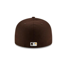 Load image into Gallery viewer, (Youth/Adult) San Diego Padres New Era MLB 59FIFTY 5950 Fitted Onfield Cap Hat Team Color Dark Brown Crown/Visor Yellow Logo