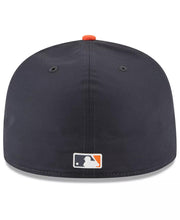 Load image into Gallery viewer, (Youth/Adult) New Era 59FIFTY 5950 Fitted Cap Hat Navy Blue Crown Orange Visor Team Color Logo (Batting Practice)