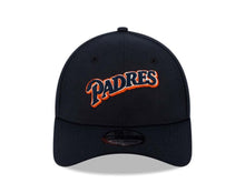 Load image into Gallery viewer, San Diego Padres New Era MLB 39THIRTY 3930 Flexfit Cap Hat Navy Crown/Visor Navy/White/Orange Script Logo