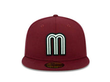 Load image into Gallery viewer, Mexico New Era WBC 59FIFTY 5950 Fitted Cap Hat Cardinal Crown/Visor Black/White Logo