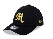 Load image into Gallery viewer, Mexico Carribean Serie New Era 9FORTY 940 Adjustable Cap Hat Black Crown/Visor Metallic Gold Logo