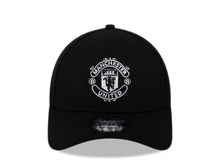 Load image into Gallery viewer, Manchester United New Era Soccer 9FORTY 940 Adjustable Cap Hat Black Crown/Visor Black/White Logo