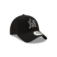 Load image into Gallery viewer, Miami Marlins New Era MLB 9TWENTY 920 Adjustable Cap Hat Black Crown/Visor Black/White Logo