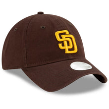 Load image into Gallery viewer, (Women) San Diego Padres New Era MLB 9TWENTY 920 Adjustable Cap Hat Dark Brown Crown/Visor Yellow Logo