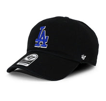 Load image into Gallery viewer, Los Angeles Dodgers '47 Brand MLB Clean Up Adjustable Cap Hat Black Crown/Visor Royal Blue/White Logo