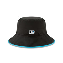 Load image into Gallery viewer, Miami Marlins New Era MLB Bucket Cap Hat Black/Blue Crown/Visor Team Color Logo (2019 Clubhouse)