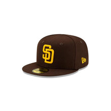 Load image into Gallery viewer, (Infant) San Diego Padres New Era MLB 59FIFTY 5950 Fitted Cap Hat Team Color Dark Brown Crown/Visor Yellow Logo My 1st First