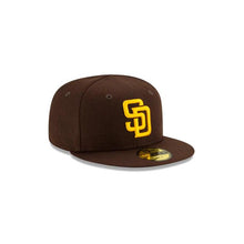 Load image into Gallery viewer, (Infant) San Diego Padres New Era MLB 59FIFTY 5950 Fitted Cap Hat Team Color Dark Brown Crown/Visor Yellow Logo My 1st First