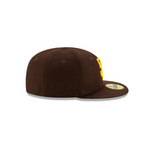 Load image into Gallery viewer, (Infant) San Diego Padres New Era MLB 59FIFTY 5950 Fitted Cap Hat Team Color Dark Brown Crown/Visor Yellow Logo My 1st First