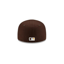 Load image into Gallery viewer, (Infant) San Diego Padres New Era MLB 59FIFTY 5950 Fitted Cap Hat Team Color Dark Brown Crown/Visor Yellow Logo My 1st First