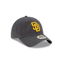 Load image into Gallery viewer, San Diego Padres New Era MLB Cap Hat Graphite Crown/Visor Yellow Logo