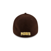 Load image into Gallery viewer, (Youth) San Diego Padres New Era MLB 39Thirty 3930 Flexfit Cap Hat Dark Brown Crown/Visor Yellow Logo