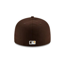 Load image into Gallery viewer, (Youth) San Diego Padres New Era MLB 59Fifty 5950 Fitted Cap Hat Dark Brown Crown/Visor Off-White/White Logo