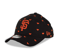 Load image into Gallery viewer, (Youth) San Francisco Giants New Era 9FORTY 940 Kid Adjustable Cap Hat Black Crown/Visor Orange Logo with Hearts (Lovely Fan)