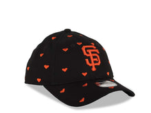 Load image into Gallery viewer, (Youth) San Francisco Giants New Era 9FORTY 940 Kid Adjustable Cap Hat Black Crown/Visor Orange Logo with Hearts (Lovely Fan)