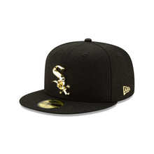 Load image into Gallery viewer, Chicago White Sox New Era MLB 59FIFTY 5950 Fitted Cap Hat Black Crown/Visor Gold Metal Beveled Logo