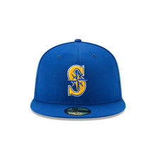 Load image into Gallery viewer, (Youth) Seattle Mariners New Era MLB 59FIFTY 5950 Kid Fitted Cap Hat Royal Blue Crown/Visor Team Color Logo
