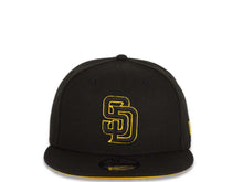 Load image into Gallery viewer, San Diego Padres New Era MLB 9Fifty 950 Snapback Cap Hat Black Crown/Visor Black/Gold Logo Gold UV
