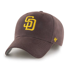 Load image into Gallery viewer, (Youth) San Diego Padres '47 Brand MLB MVP Adjustable Cap Hat Brown Crown/Visor Yellow Logo
