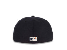 Load image into Gallery viewer, New Era MLB 59Fifty 5950 Fitted San Diego Padres Cap Hat Navy Crown White/Orange Logo 1998 World Series Side Patch Black UV