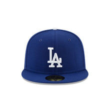 Load image into Gallery viewer, Los Angeles Dodgers New Era MLB 59FIFTY 5950 Fitted Cap Hat Royal Blue Crown/Visor White Logo Post Season 2019 Side Patch