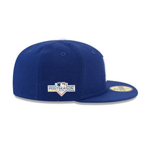 Load image into Gallery viewer, Los Angeles Dodgers New Era MLB 59FIFTY 5950 Fitted Cap Hat Royal Blue Crown/Visor White Logo Post Season 2019 Side Patch