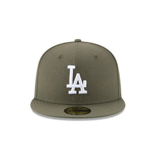 Load image into Gallery viewer, Los Angeles Dodgers New Era MLB 59Fifty 5950 Fitted Cap Hat Olive Crown/Visor White Logo