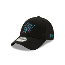 Load image into Gallery viewer, Miami Marlins New Era MLB 9FORTY 940 Adjustable Cap Hat Black Crown/Visor Team Color Logo