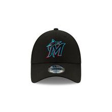 Load image into Gallery viewer, Miami Marlins New Era MLB 9FORTY 940 Adjustable Cap Hat Black Crown/Visor Team Color Logo