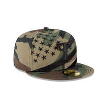 Load image into Gallery viewer, Texas Rangers New Era 59FIFTY 5950 Fitted Cap Hat Camo Crown/Visor Black Logo (Wave)