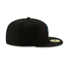 Load image into Gallery viewer, Miami Marlins New Era MLB 59FIFTY 5950 Fitted Cap Hat Black Crown/Visor Team Color Logo