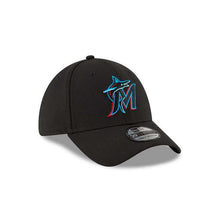 Load image into Gallery viewer, Miami Marlins New Era MLB 39THIRTY 3930 Flexfit Cap Hat Black Crown/Visor Team Color Logo