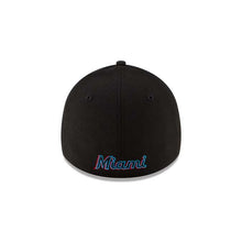 Load image into Gallery viewer, Miami Marlins New Era MLB 39THIRTY 3930 Flexfit Cap Hat Black Crown/Visor Team Color Logo