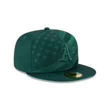 Load image into Gallery viewer, Oakland Athletics New Era MLB 59FIFTY 5950 Fitted Cap Hat Dark Green Crown/Visor Dark Green Logo (Wave)