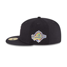 Load image into Gallery viewer, New York Yankees New Era MLB 59Fifty 5950 Fitted Cap Hat Team Color Navy Crown/Visor White Logo 1996 World Series Side Patch Gray UV