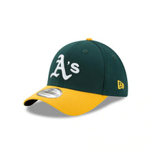 Load image into Gallery viewer, Oakland Athletics New Era MLB 39THIRTY 3930 Flexfit Cap Hat Dark Green Crown Yellow Visor White Logo