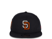 Load image into Gallery viewer, New Era MLB 9Fifty 950 Snapback San Diego Padres Cap Hat Navy Crown White/Orange Logo 25th Anniversary Side Patch Black UV
