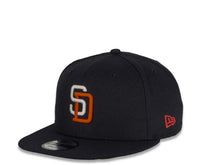 Load image into Gallery viewer, New Era MLB 9Fifty 950 Snapback San Diego Padres Cap Hat Navy Crown White/Orange Logo 25th Anniversary Side Patch Black UV