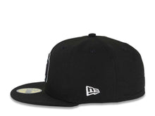 Load image into Gallery viewer, San Diego Padres New Era MLB 59FIFTY 5950 Fitted Cap Hat Black Crown/Visor Black/White Logo 50th Anniversary Side Patch