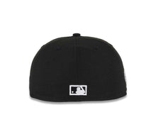 Load image into Gallery viewer, San Diego Padres New Era MLB 59FIFTY 5950 Fitted Cap Hat Black Crown/Visor Black/White Logo 50th Anniversary Side Patch