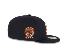 Load image into Gallery viewer, New Era MLB 59Fifty 5950 Fitted San Diego Padres Cap Hat Navy Crown White/Orange Logo 25th Anniversary Side Patch Gray UV