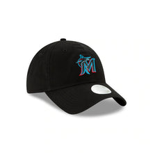Load image into Gallery viewer, (Women) Miami Marlins New Era MLB 9TWENTY 920 Adjustable Cap Hat Black Crown/Visor Team Color Logo