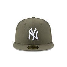 Load image into Gallery viewer, New York Yankees New Era MLB 59Fifty 5950 Fitted Cap Hat Olive Crown/Visor White Logo