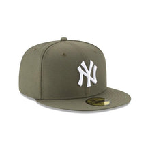 Load image into Gallery viewer, New York Yankees New Era MLB 59Fifty 5950 Fitted Cap Hat Olive Crown/Visor White Logo
