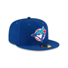 Load image into Gallery viewer, Toronto Blue Jays New Era MLB 59Fifty 5950 Fitted Cap Hat Team Color Royal Blue Crown/Visor Team Color Logo 1993 World Series Side Patch Green UV