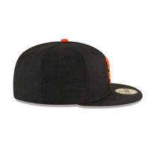Load image into Gallery viewer, San Francisco Giants New Era MLB 59Fifty 5950 Fitted Cap Hat Team Color Black Crown/Visor Orange Logo 2002 World Series Side Patch Gray UV