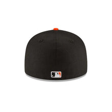 Load image into Gallery viewer, San Francisco Giants New Era MLB 59Fifty 5950 Fitted Cap Hat Team Color Black Crown/Visor Orange Logo 2002 World Series Side Patch Gray UV